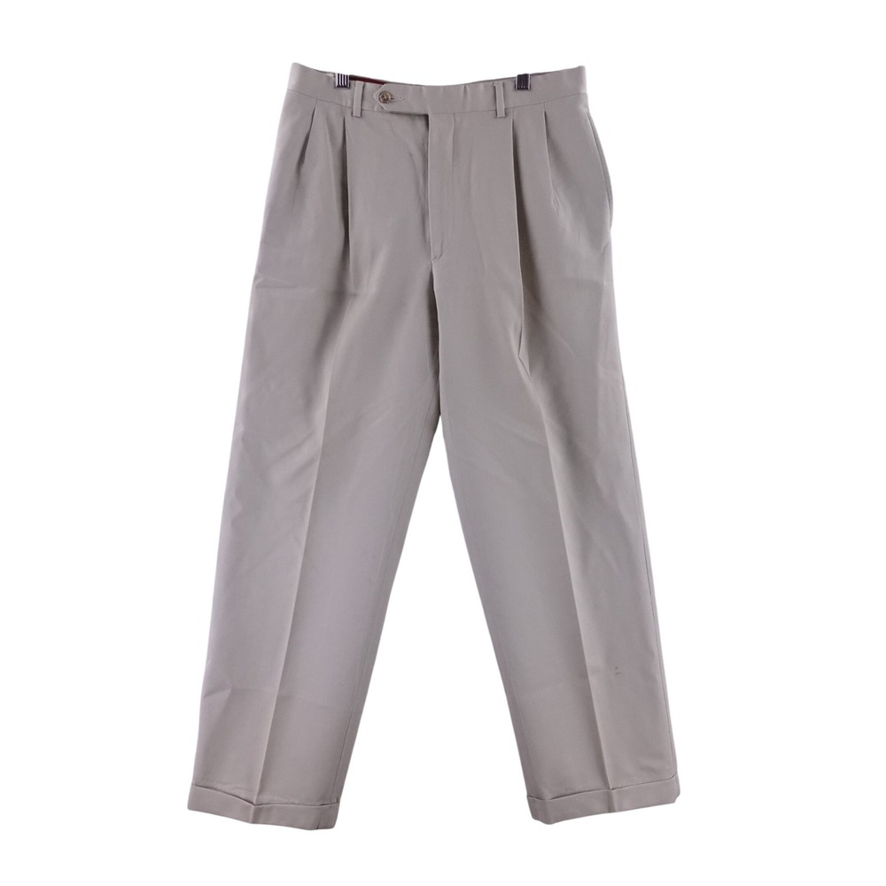 Corbin Nordstrom Vintage Pleated Dress Pants Men 40x28 Tan Cuffed USA Made Union